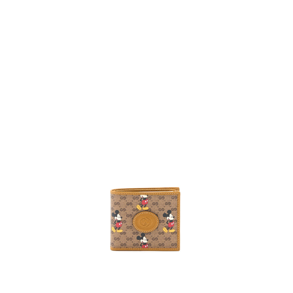 GUCCI X DISNEY MICKEY MOUSE WALLET MINI GG SUPREME BEIGE