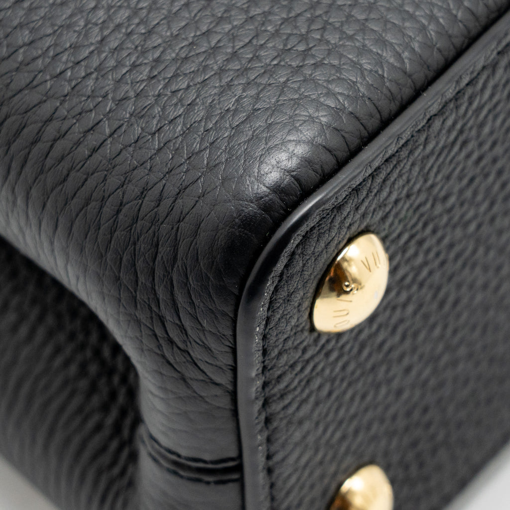 LOUIS VUITTON MURAKAMI LIMITED EDITION CAPUCINES BB TAURILLON LEATHER BLACK GHW
