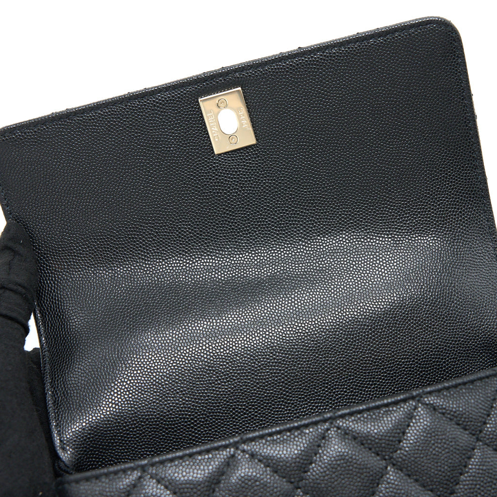 CHANEL SMALL COCO HANDLE CAVIAR BLACK LGHW (MICROCHIP)