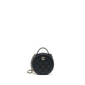 CHANEL 22C TOP HANDLE ROUND VANITY BLACK WITH CHAIN CAVIAR LGHW