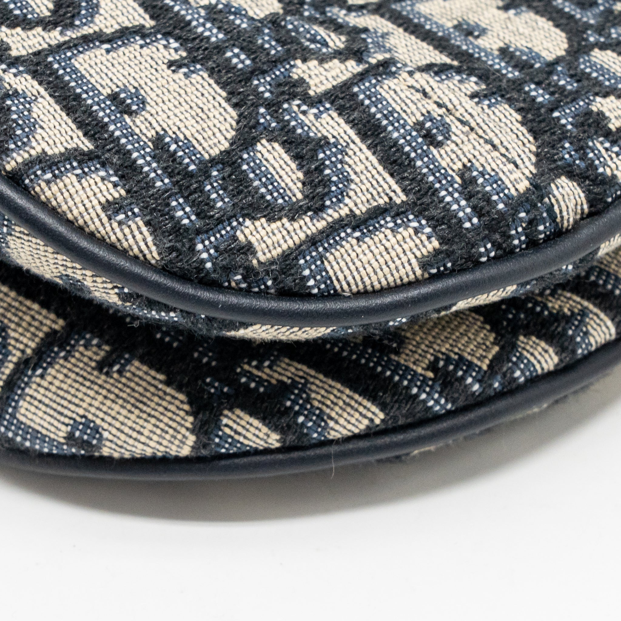 DIOR MINI SADDLE BAG OBLIQUE JACQUARD CANVAS BLUE GHW