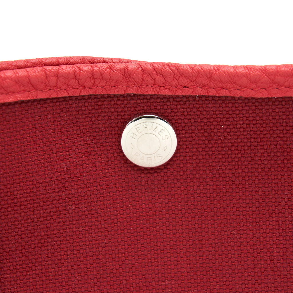 HERMES GARDEN PARTY 30 CANVAS / LEATHER ROUGE GRENAT SHW YEAR 2019