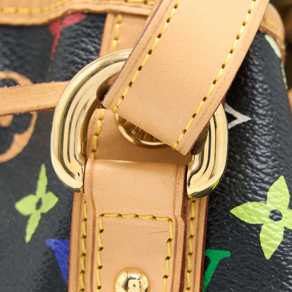 LOUIS VUITTON PETIT NOE BLACK MONOGRAM MULTICOLOUR GHW