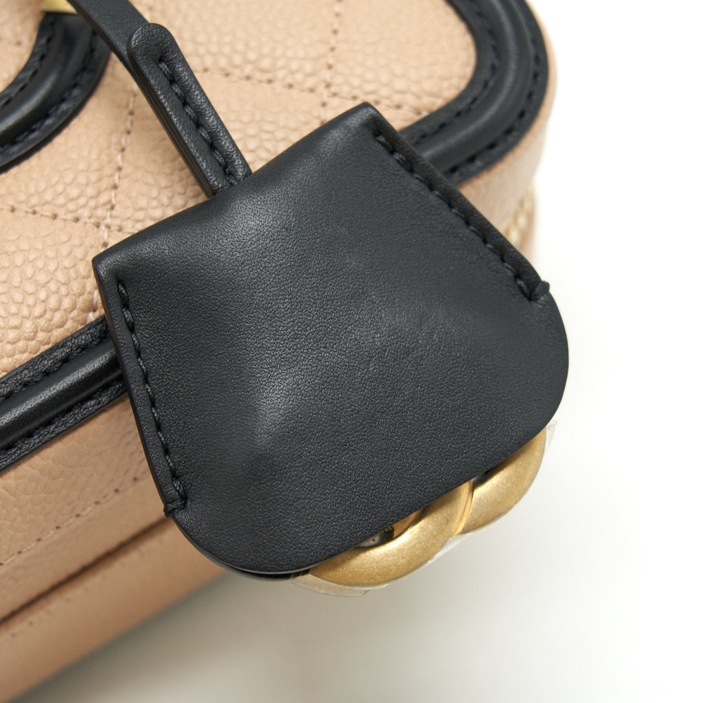 CHANEL MINI VANITY FILIGREE CAVIAR BEIGE / BLACK LGHW