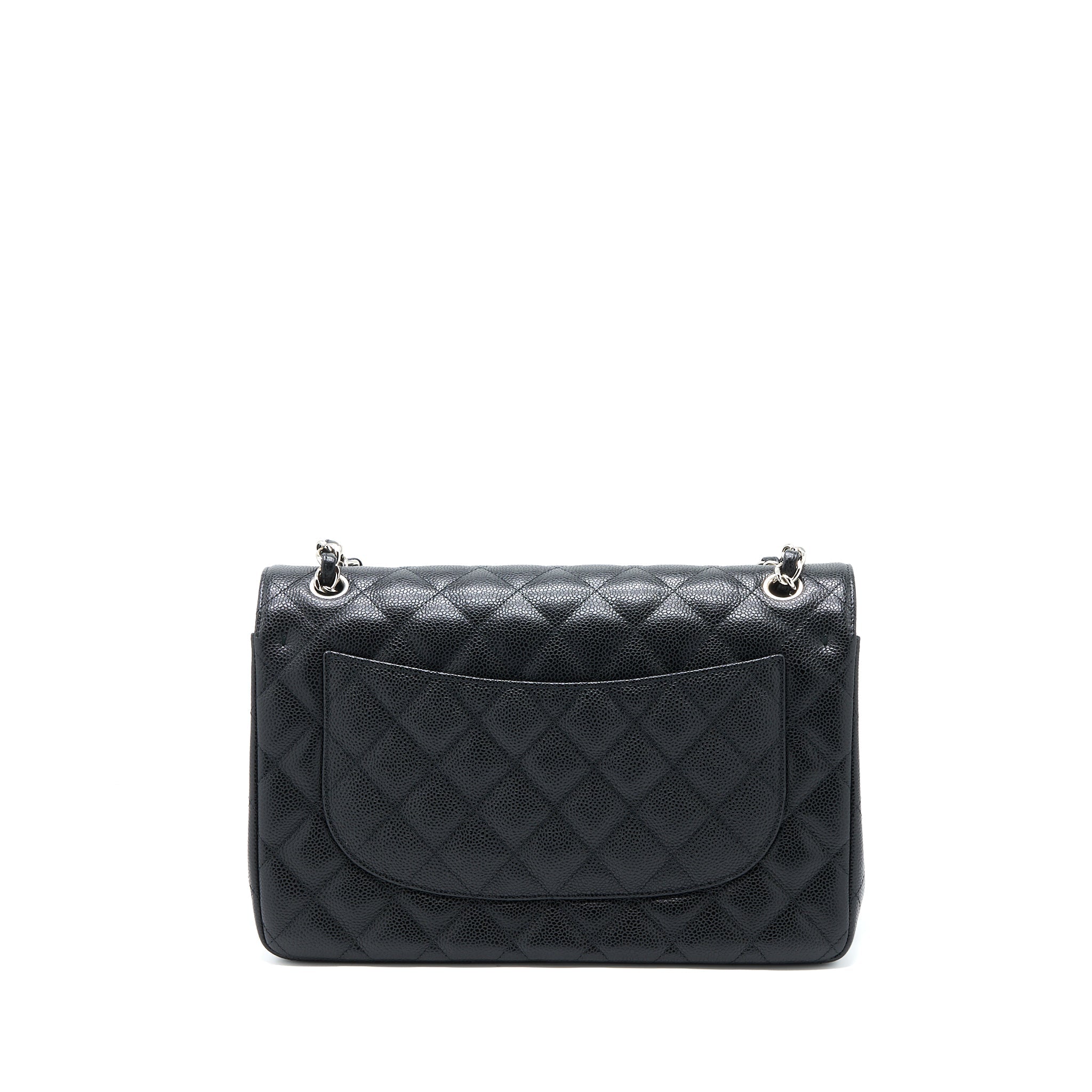 CHANEL JUMBO CLASSIC DOUBLE FLAP BAG CAVIAR BLACK SHW
