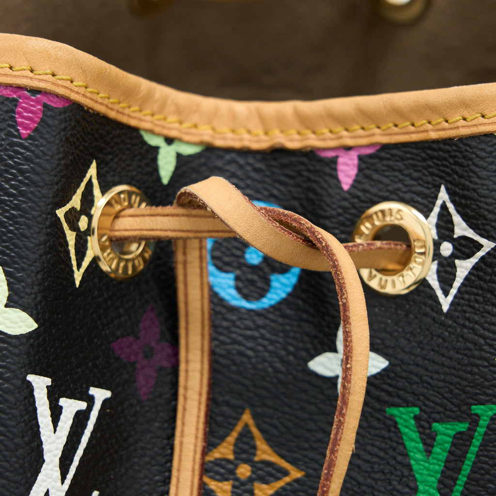 LOUIS VUITTON PETIT NOE BLACK MONOGRAM MULTICOLOUR GHW