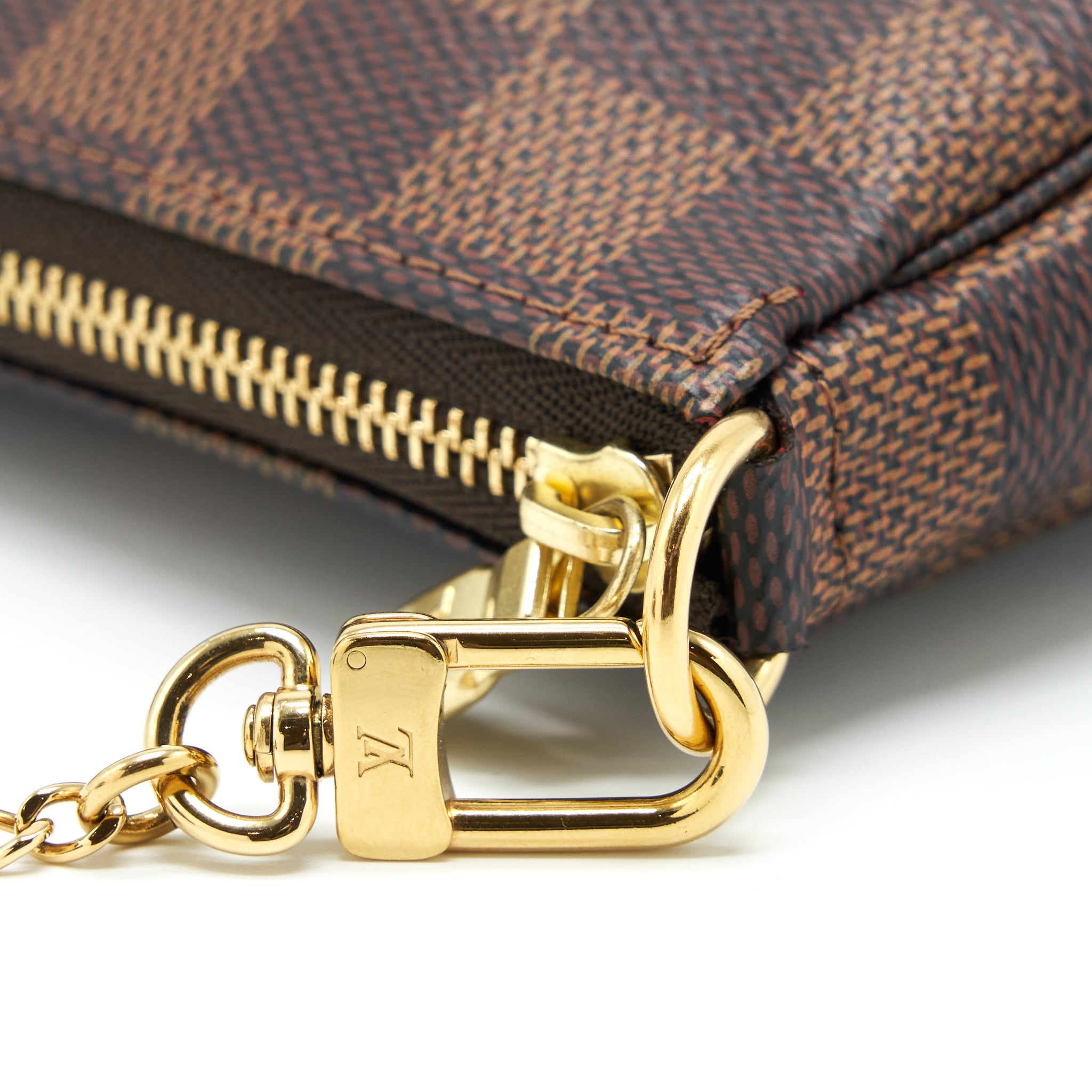 LOUIS VUITTON MINI POCHETTE ACCESSORIES DAMIER EBENE CANVAS GHW