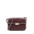 VALENTINO ROCKSTUD FLAP CROSSBODY BAG DARK RED LGHW