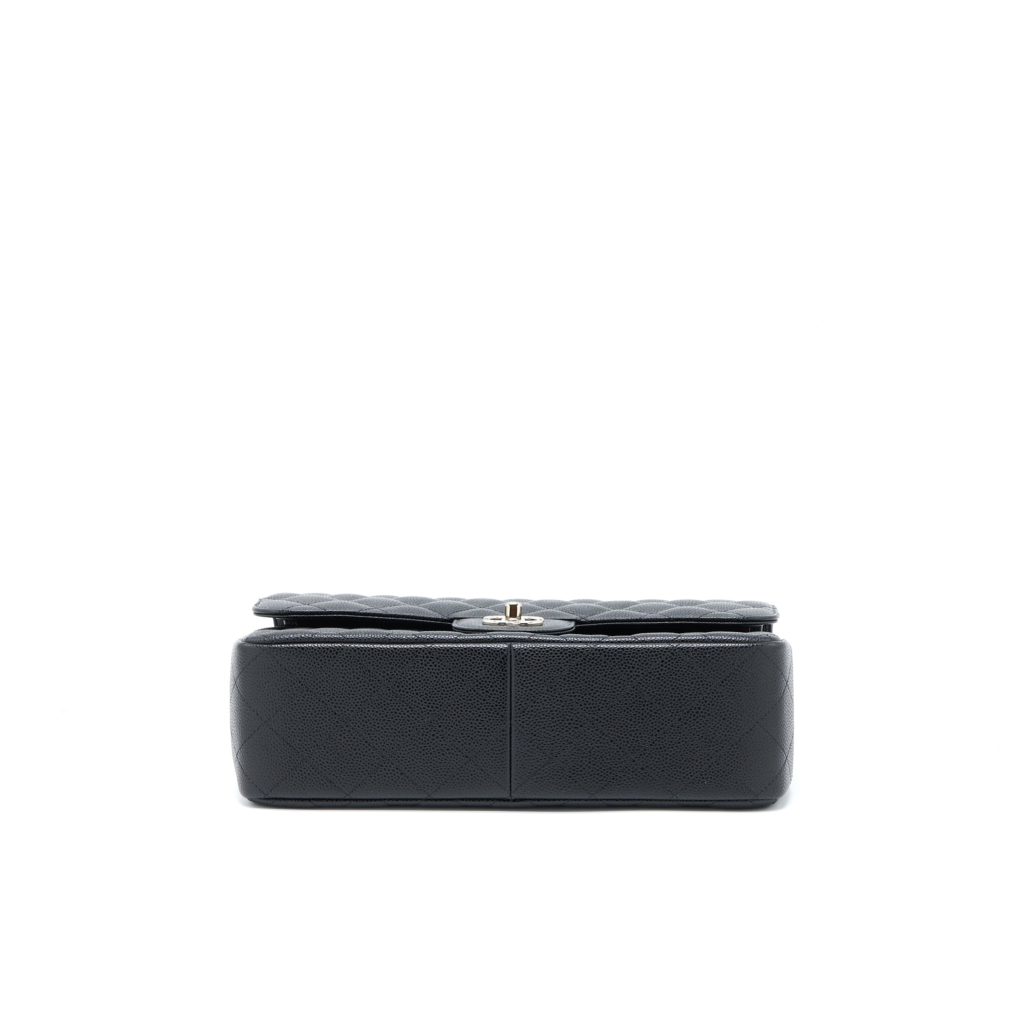 CHANEL JUMBO CLASSIC DOUBLE FLAP BAG CAVIAR BLACK SHW