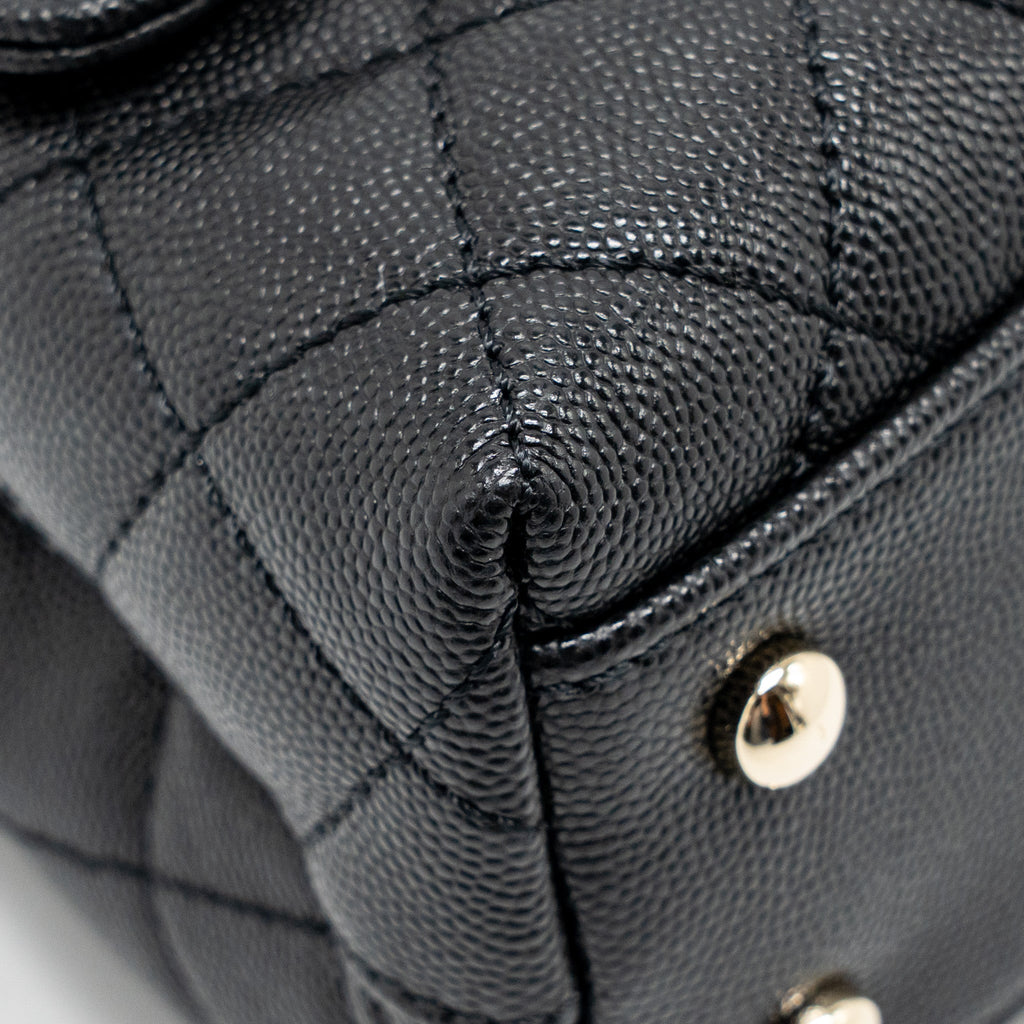 CHANEL SMALL COCO HANDLE CAVIAR BLACK LGHW(MICROCHIP)