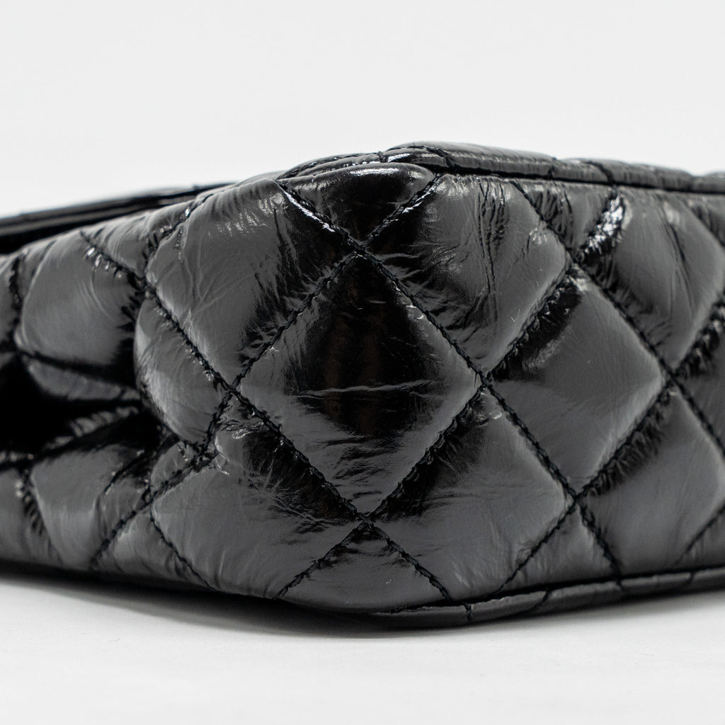 CHANEL 23P HOBO BAG SHINY CALFSKIN BLACK BRUSHED GHW(MICROCHIP)