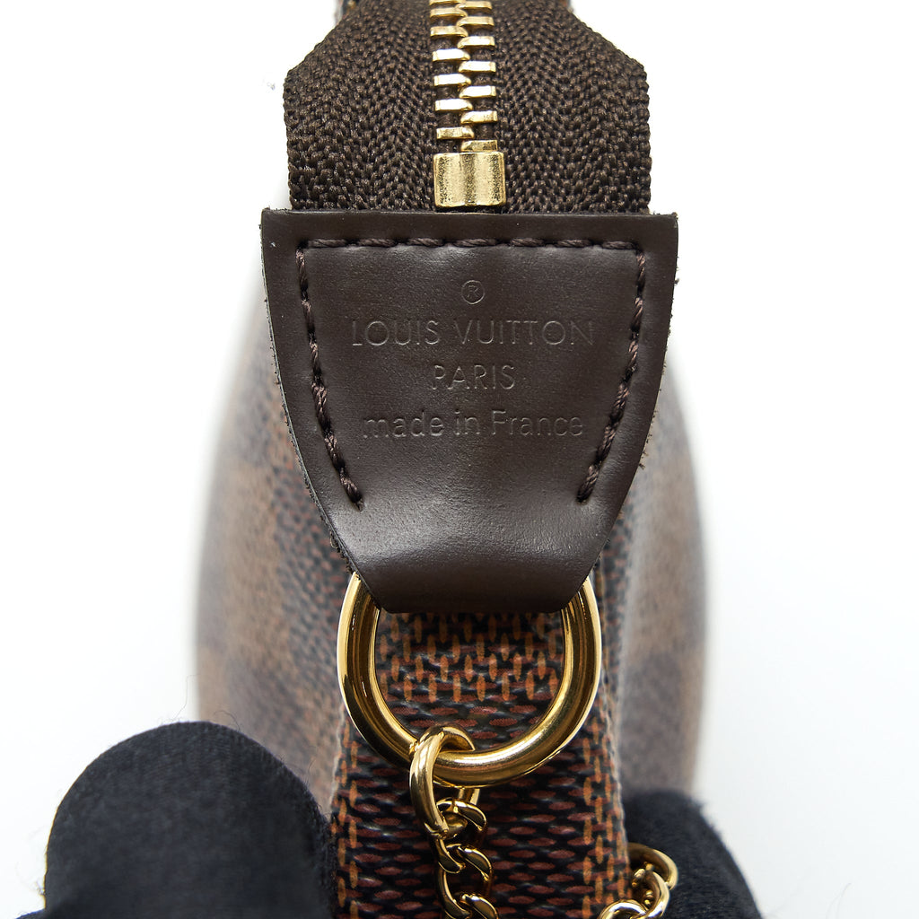 LOUIS VUITTON MINI POCHETTE ACCESSORIES DAMIER EBENE CANVAS GHW