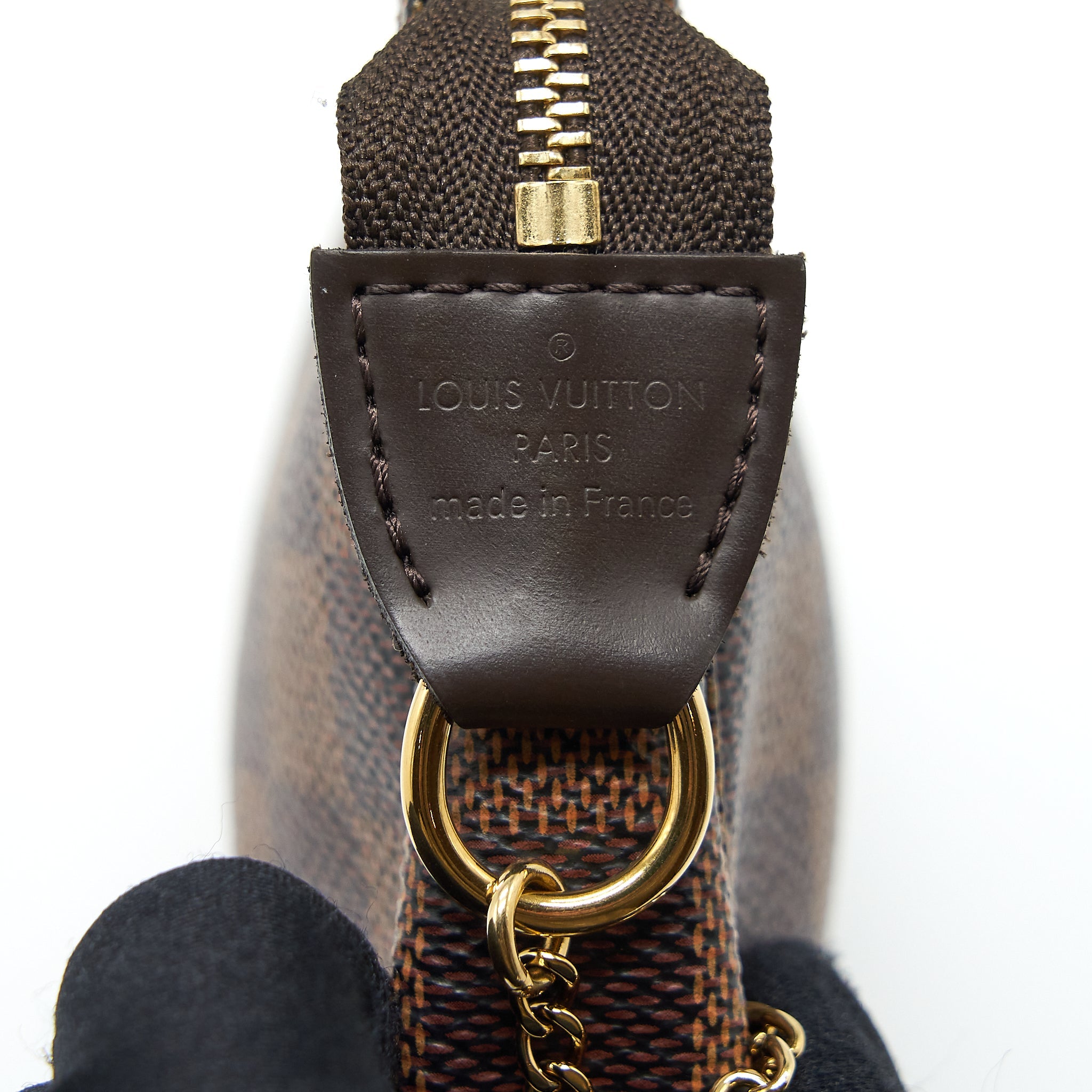 LOUIS VUITTON MINI POCHETTE ACCESSORIES DAMIER EBENE CANVAS GHW