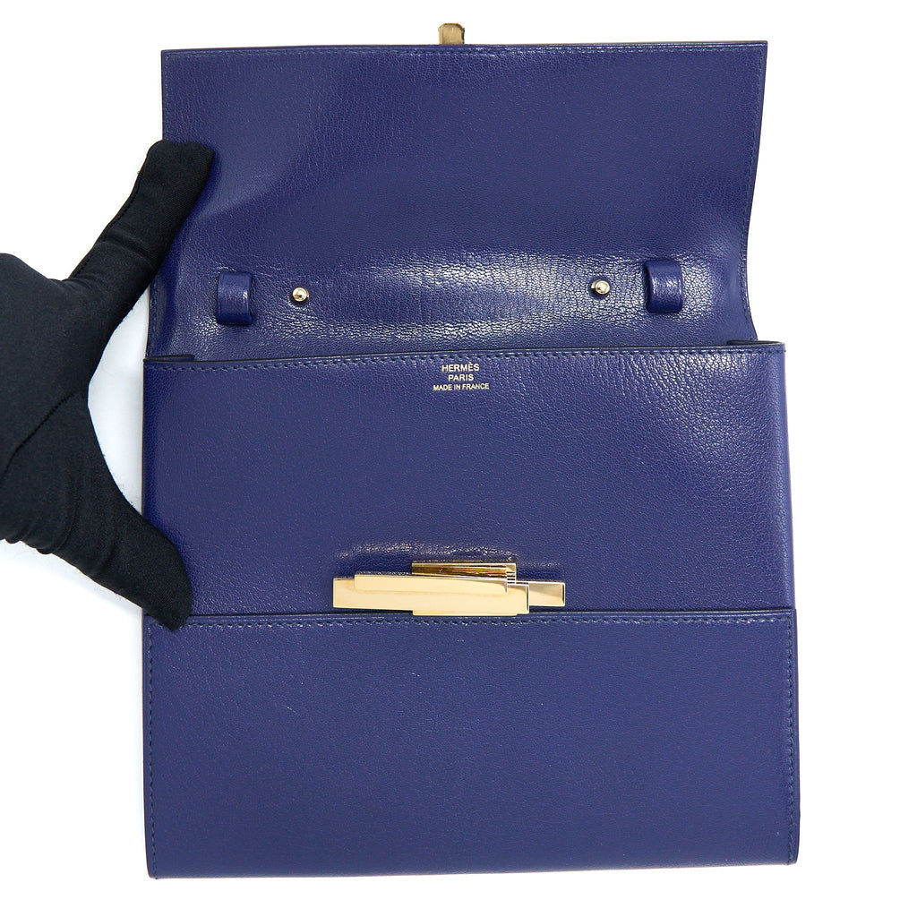 HERMES CINHETIC TO GO CHEVRE CHAMKILA BLUE SAPPHIRE GHW