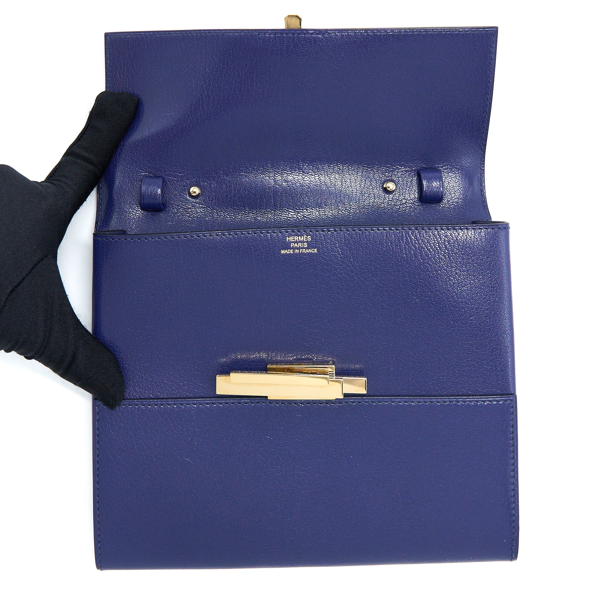 HERMES CINHETIC TO GO CHEVRE CHAMKILA BLUE SAPPHIRE GHW