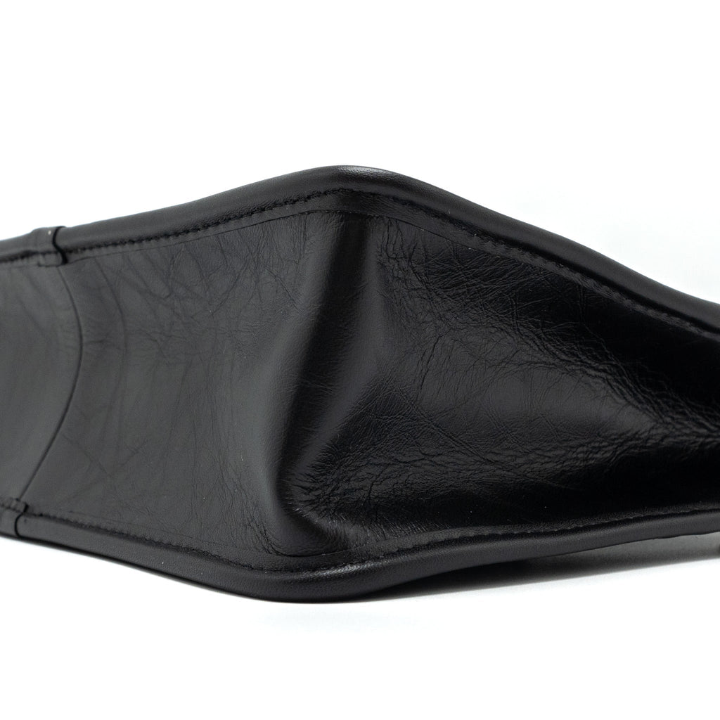 CHANEL 23S CLUTCH BAG WITH CHAIN CALFSKIN BLACK BRUSHED GHW (MICROCHIP)