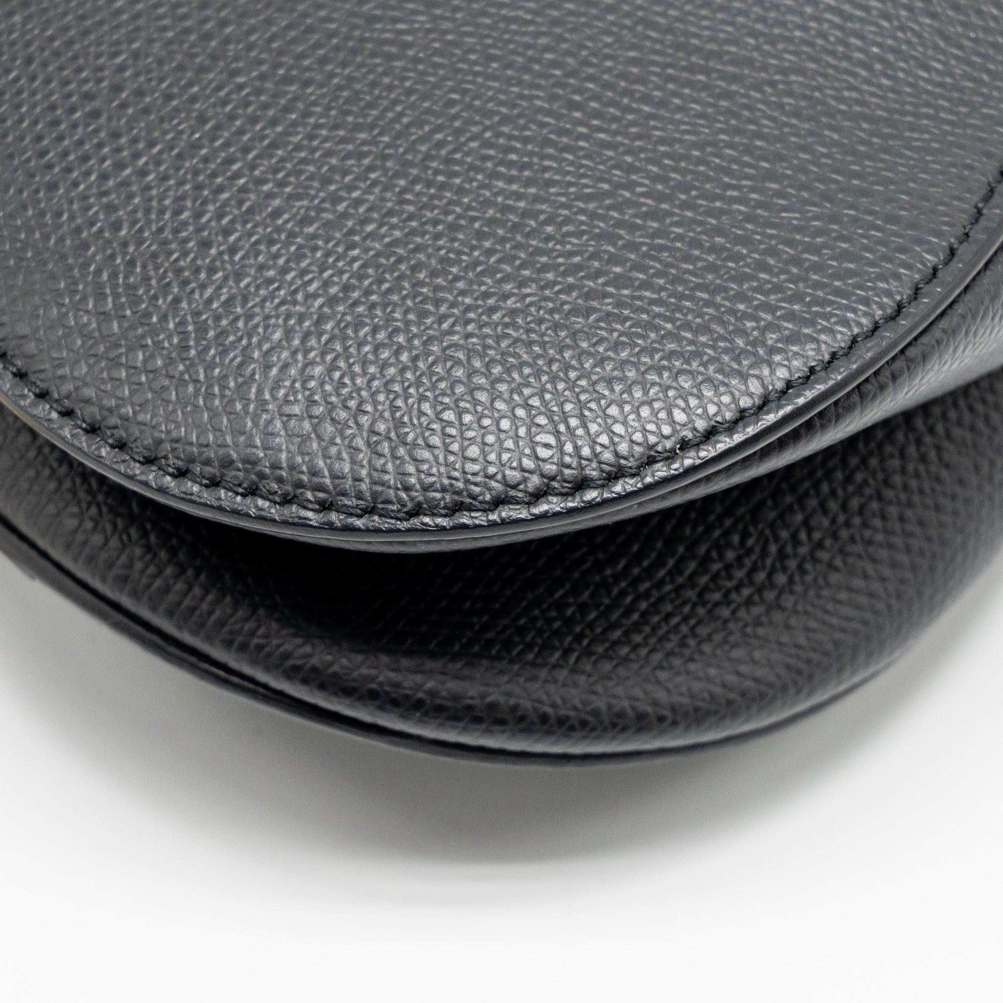 DIOR MINI SADDLE GRAINED CALFSKIN BLACK GHW