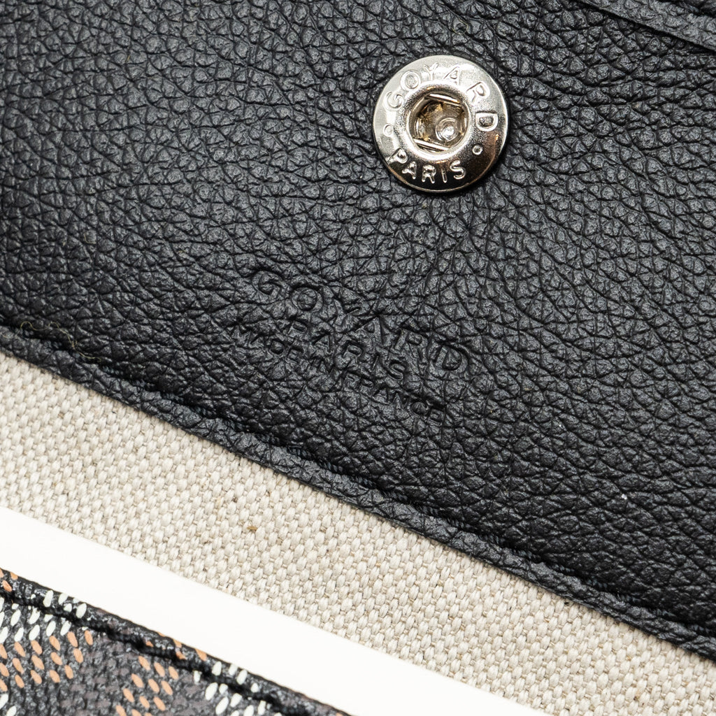 GOYARD SAINT LOUIS PM TOTE BAG GOYARDLINE CANVAS / CALFSKIN BLACK SHW
