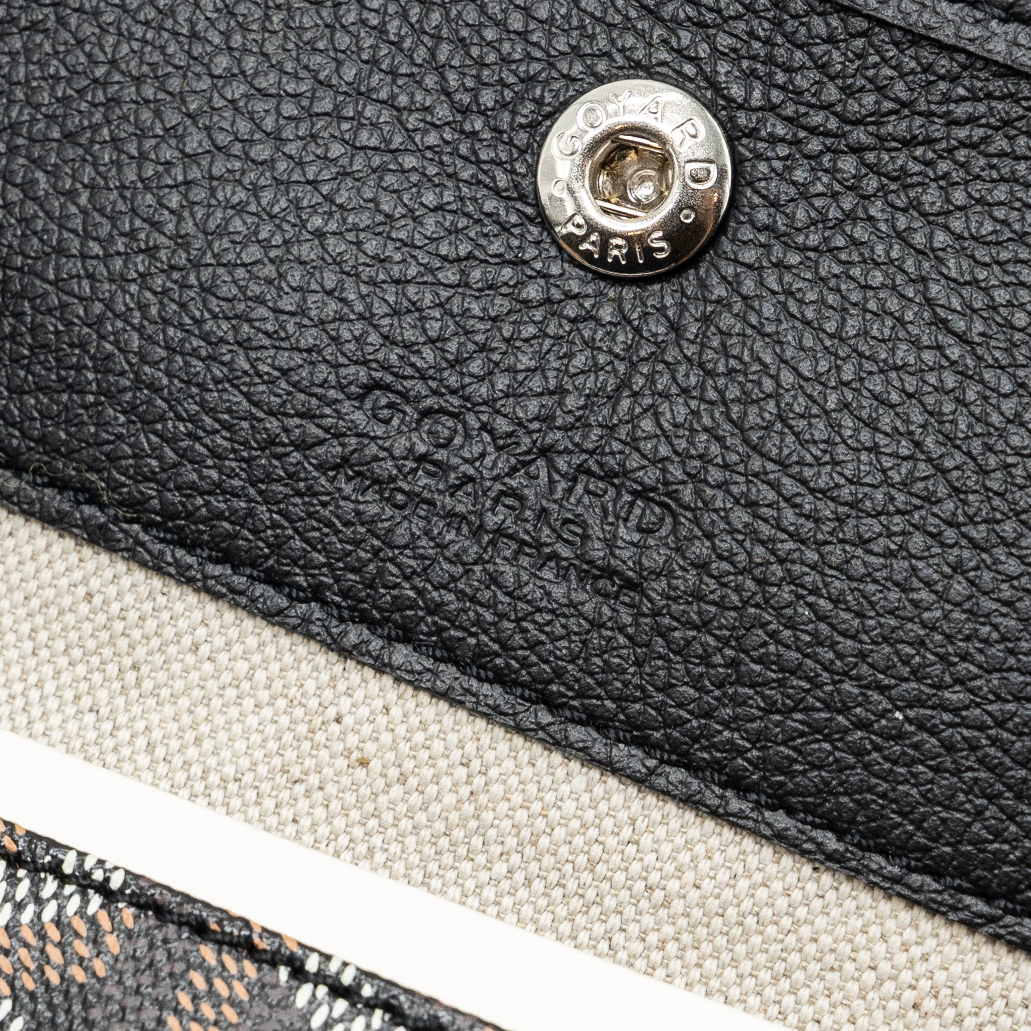 GOYARD SAINT LOUIS PM TOTE BAG GOYARDLINE CANVAS / CALFSKIN BLACK SHW