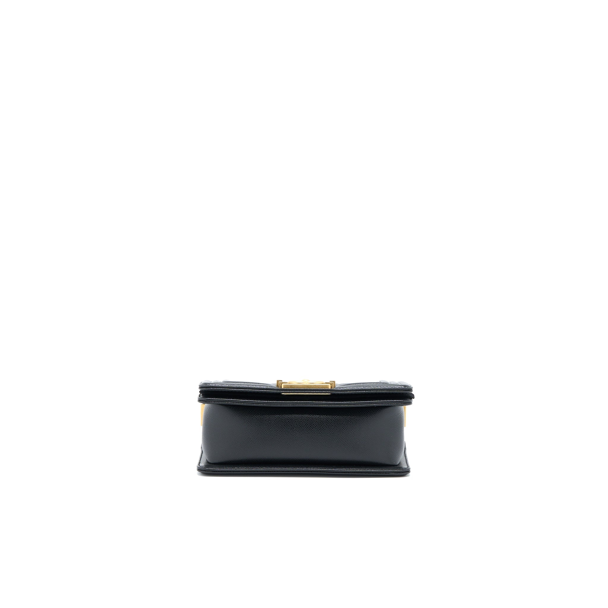 CHANEL SMALL BOY BAG CAVIAR BLACK GHW (MICROCHIP)
