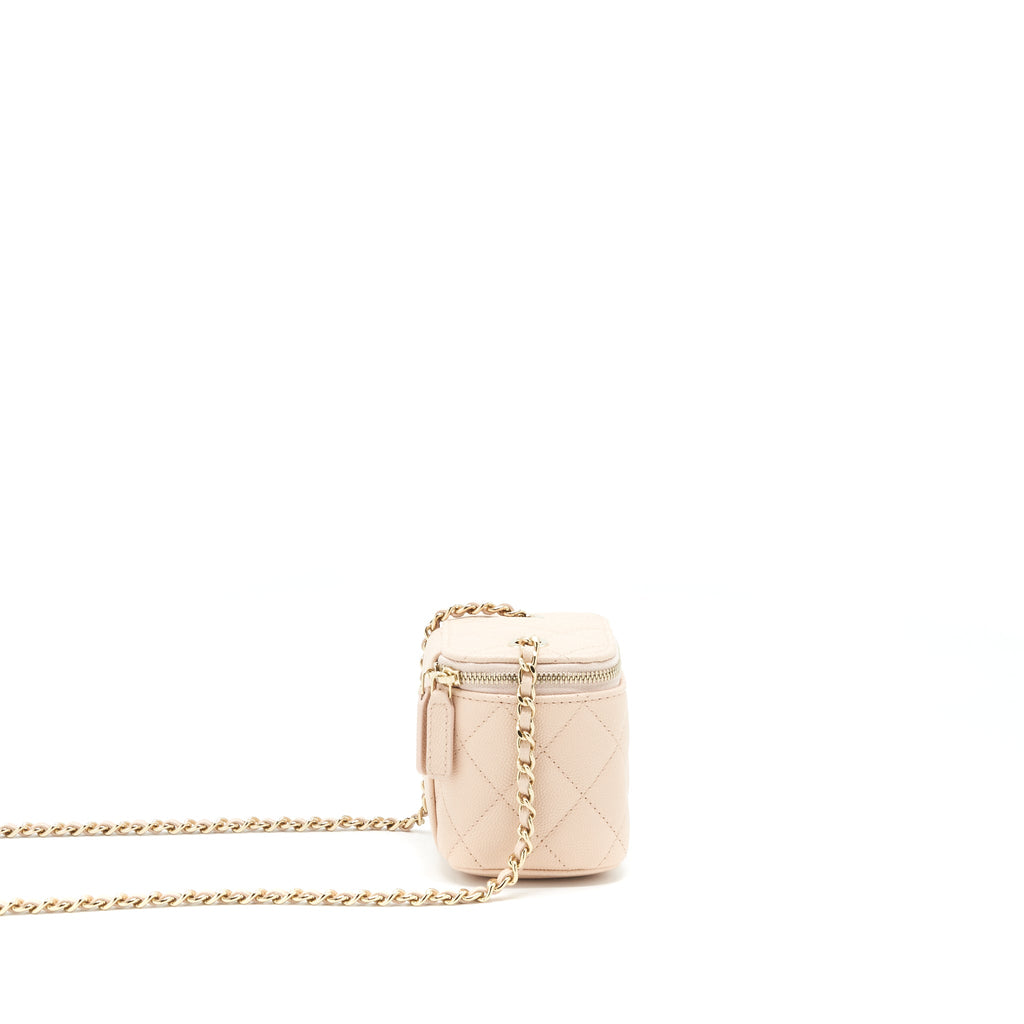 CHANEL MINI VANITY LIGHT BEIGE CAVIAR GHW