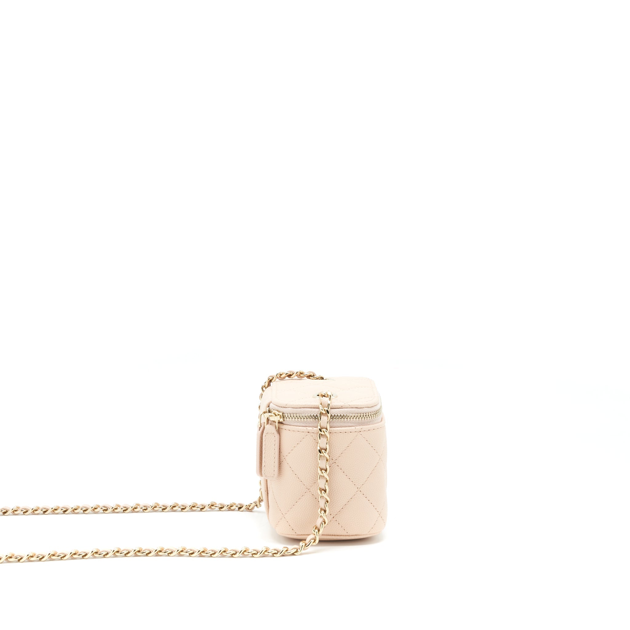 CHANEL MINI VANITY LIGHT BEIGE CAVIAR GHW