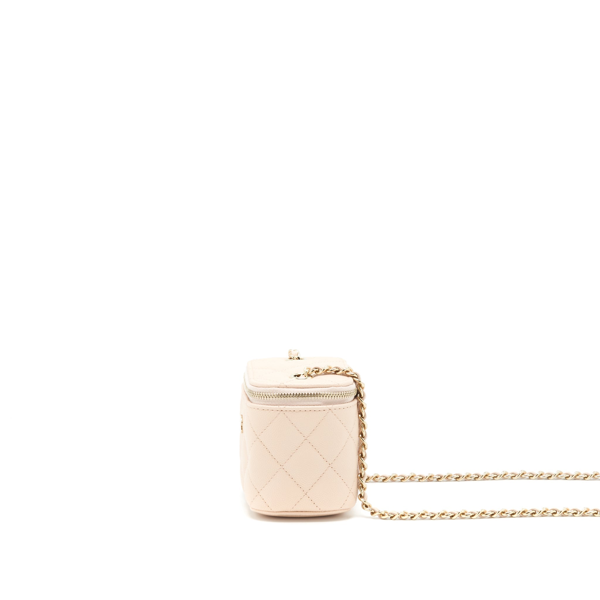CHANEL MINI VANITY LIGHT BEIGE CAVIAR GHW