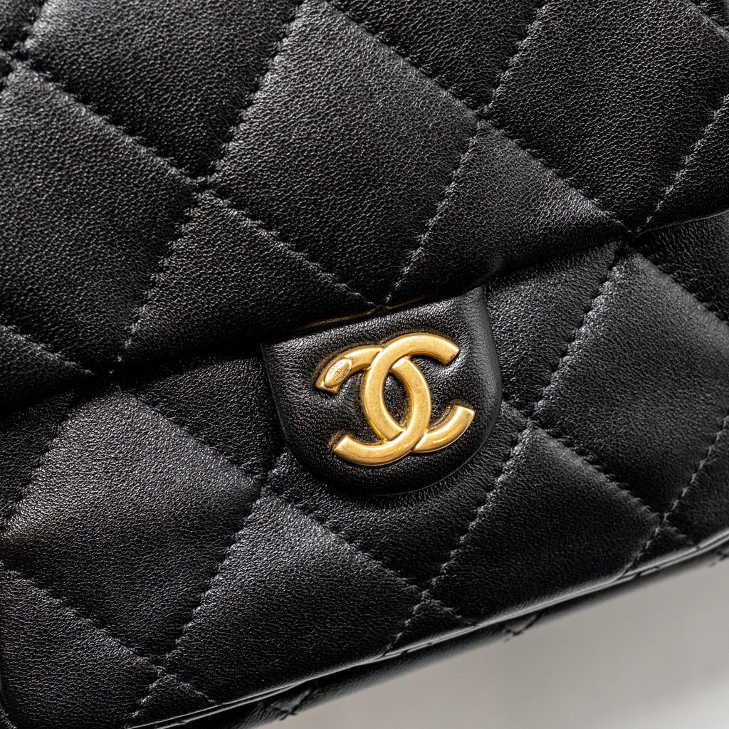 CHANEL 25C MAXI HOBO BAG LAMBSKIN BLACK GHW (MICROCHIP)
