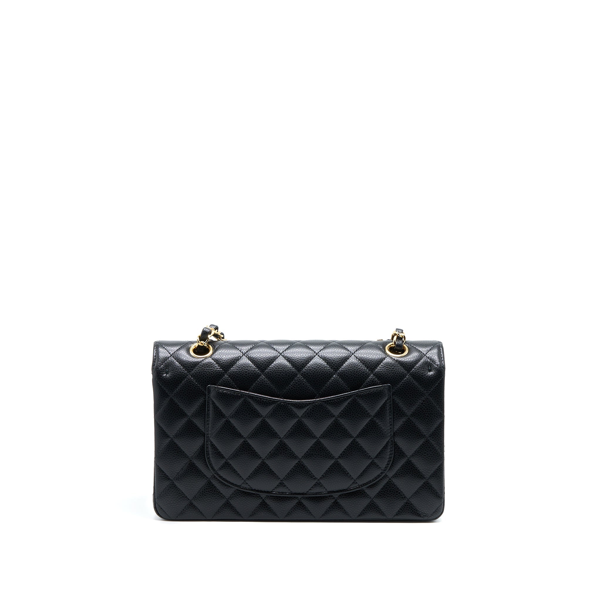 CHANEL MEDIUM CLASSIC DOUBLE FLAP BAG CAVIAR BLACK GHW (MICROCHIP)