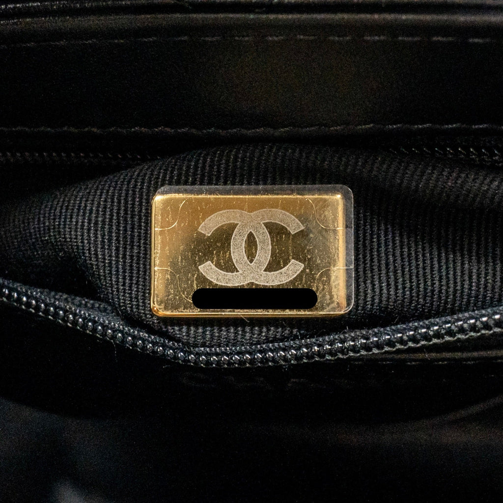 CHANEL MINI KELLY SHOPPING TOTE BAG CALFSKIN BLACK GHW (MICROCHIP)