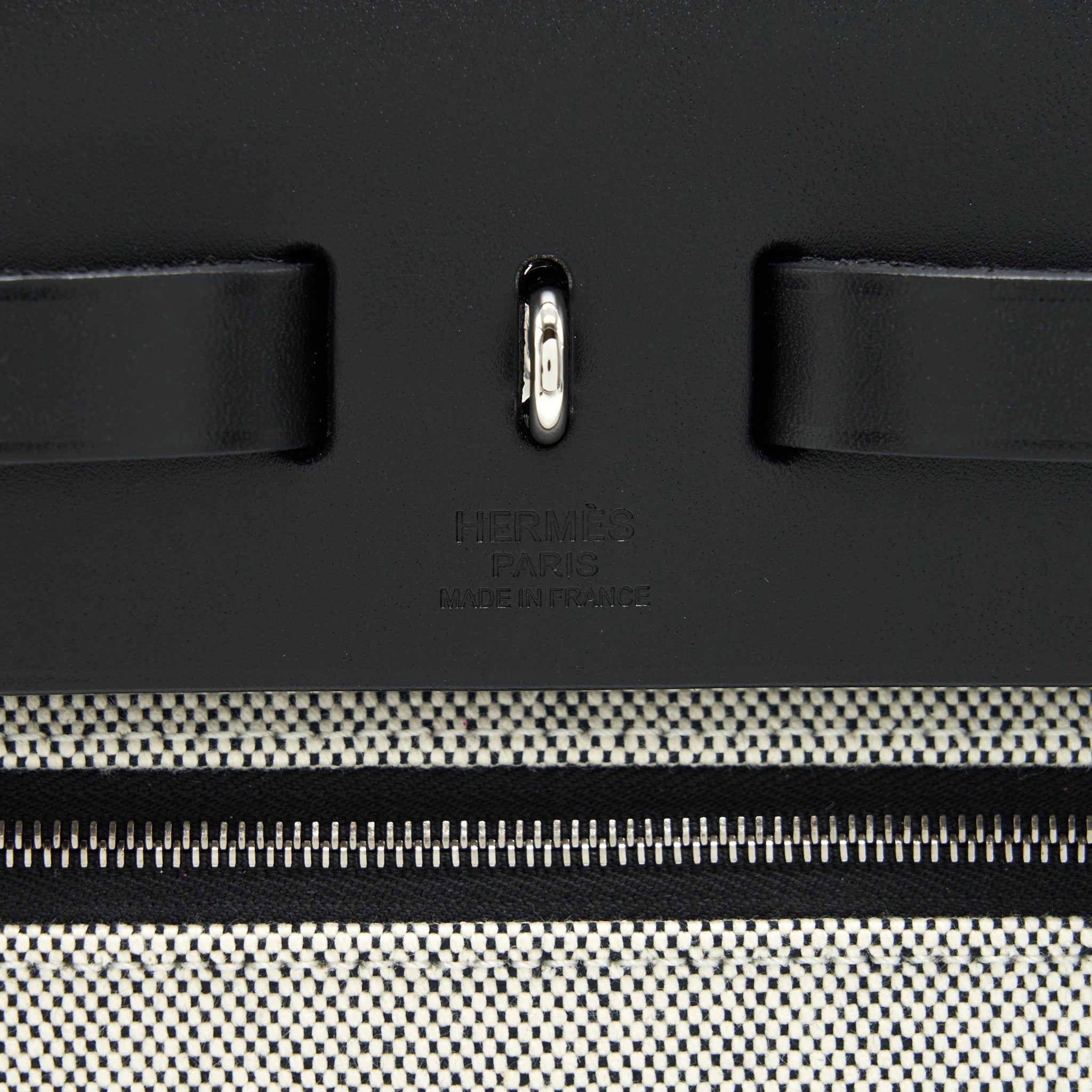 HERMES HERBAG 31 WITH BERLINE CANVAS AND HUNTER IN BLACK