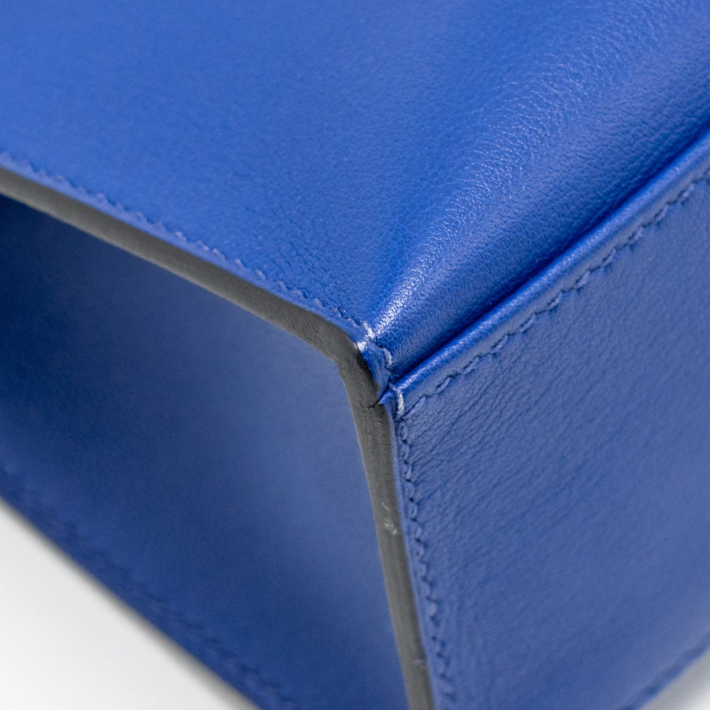 HERMES KELLY POCHETTE SWIFT BLUE ELECTRIC GHW