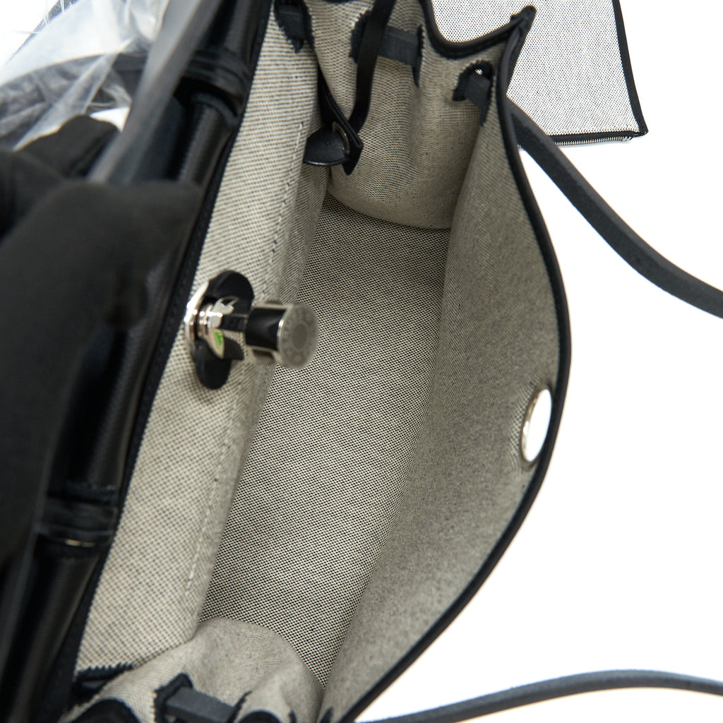 HERMES HERBAG 31 WITH BERLINE CANVAS AND HUNTER IN BLACK
