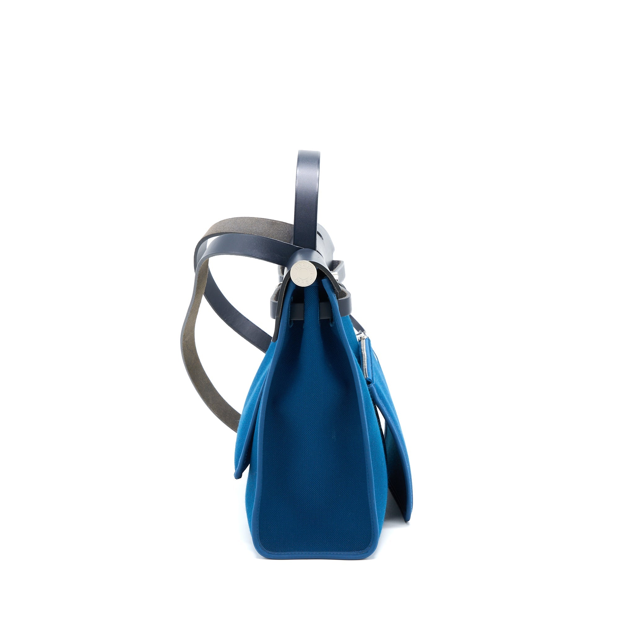 HERMES HERBAG ZIP 31 BAG CANVAS DARK BLUE SHW