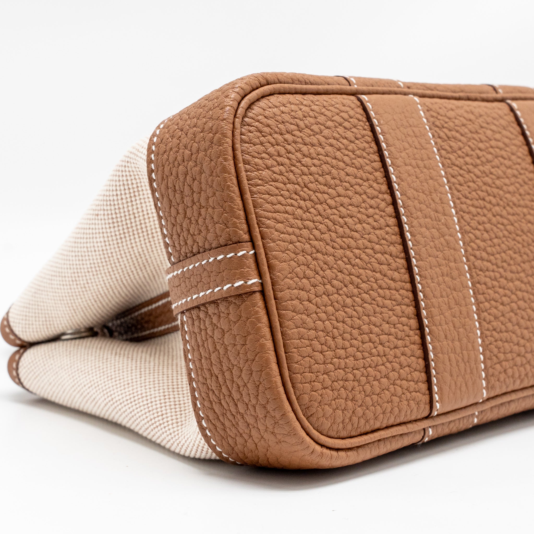 HERMES NEO GARDEN PARTY 23 CANVAS/NEGONDA ECRU-BEIGE/GOLD SHW