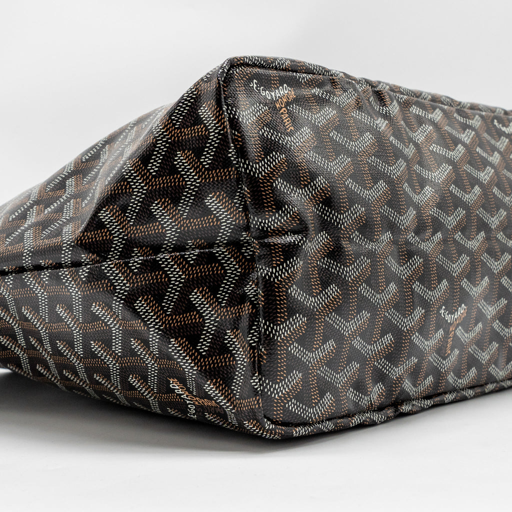 GOYARD SAINT LOUIS PM TOTE BAG GOYARDLINE CANVAS BLACK SHW