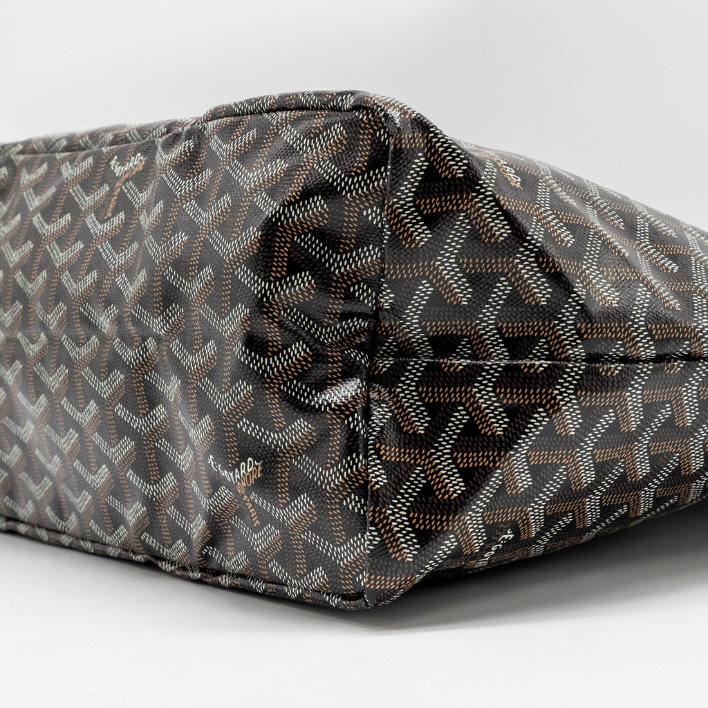 GOYARD SAINT LOUIS PM TOTE BAG GOYARDLINE CANVAS BLACK SHW