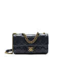 CHANEL PERFECT EDGE FLAP BAG WITH CALFSKIN RUTHENIUM GHW