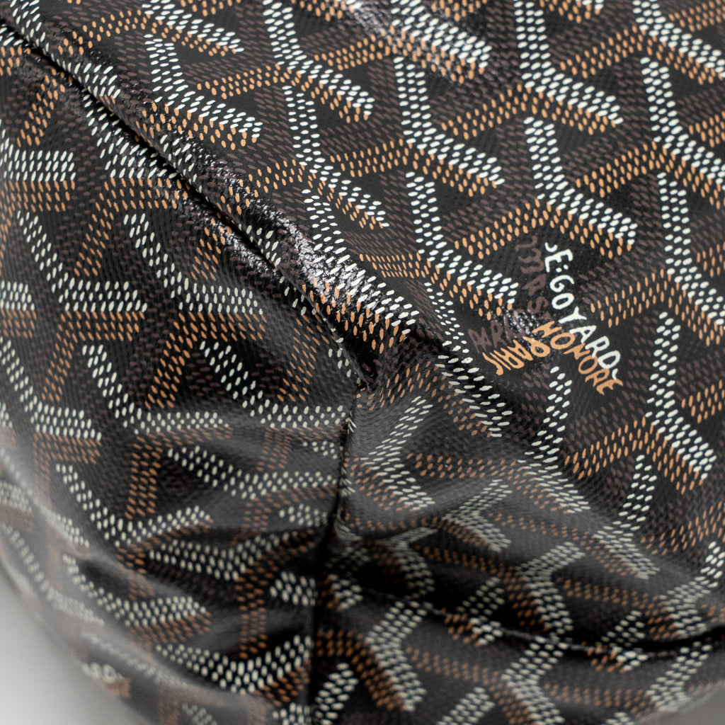 GOYARD SAINT LOUIS PM TOTE BAG GOYARDLINE CANVAS BLACK SHW