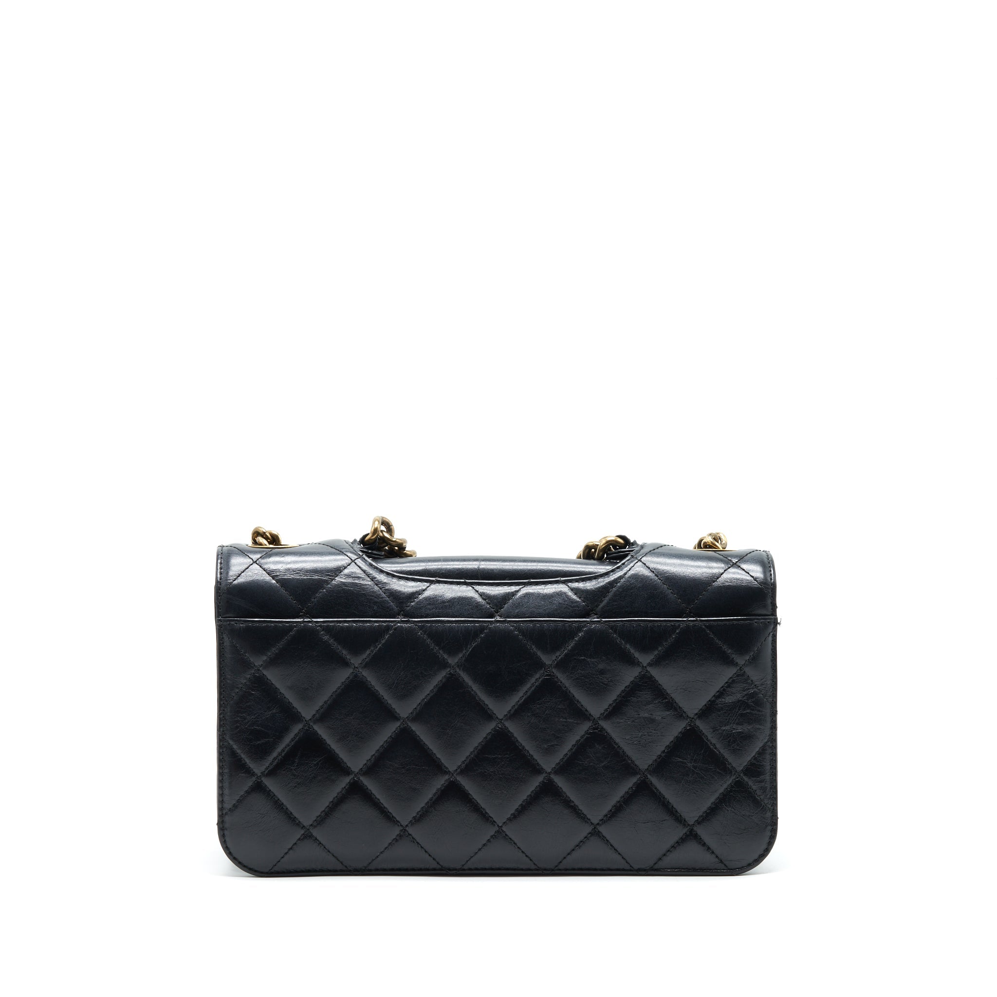 CHANEL PERFECT EDGE FLAP BAG WITH CALFSKIN RUTHENIUM GHW