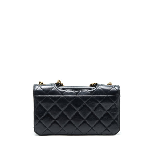 CHANEL PERFECT EDGE FLAP BAG WITH CALFSKIN RUTHENIUM GHW