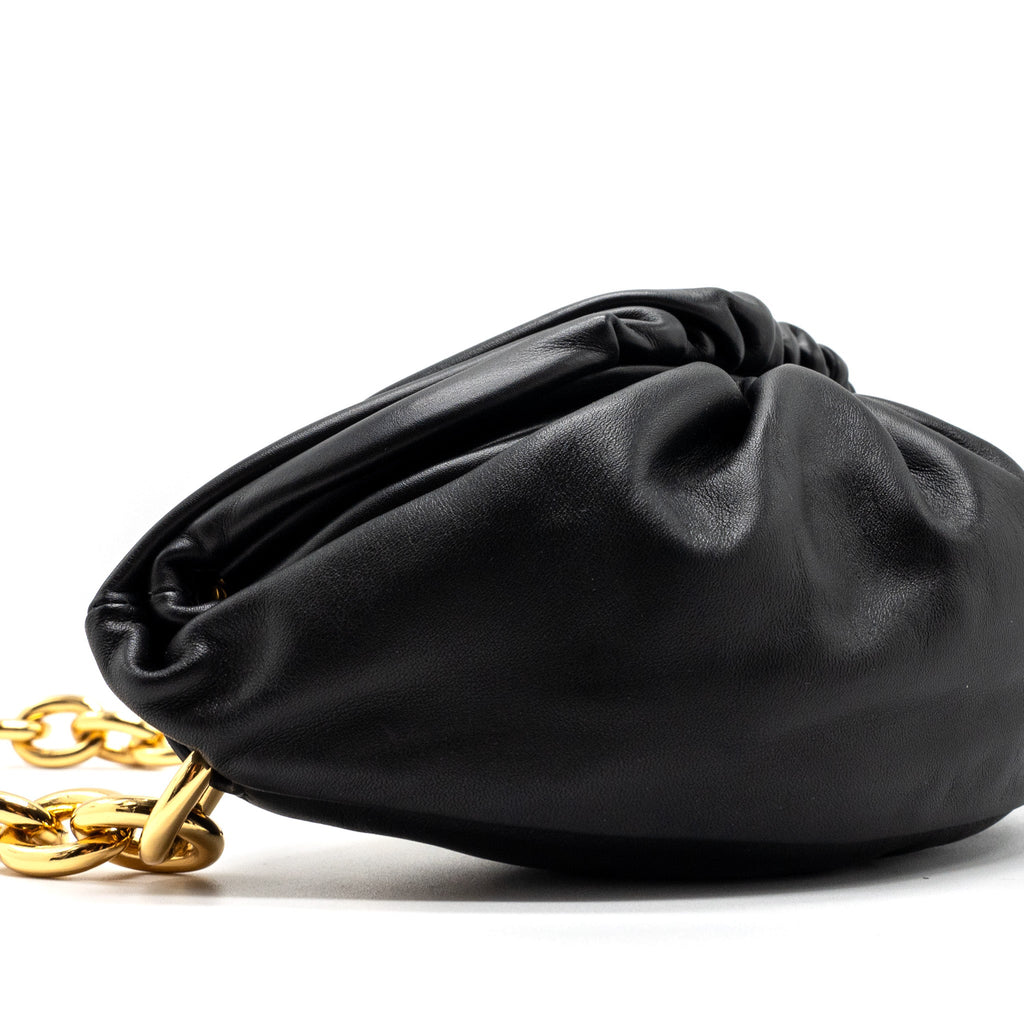 BOTTEGA VENETA THE MINI POUCH BELT BAG CALFSKIN BLACK GHW