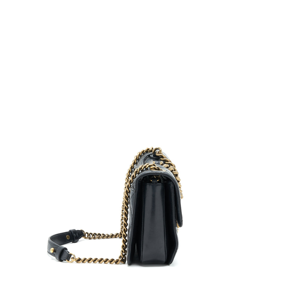 CHANEL PERFECT EDGE FLAP BAG WITH CALFSKIN RUTHENIUM GHW