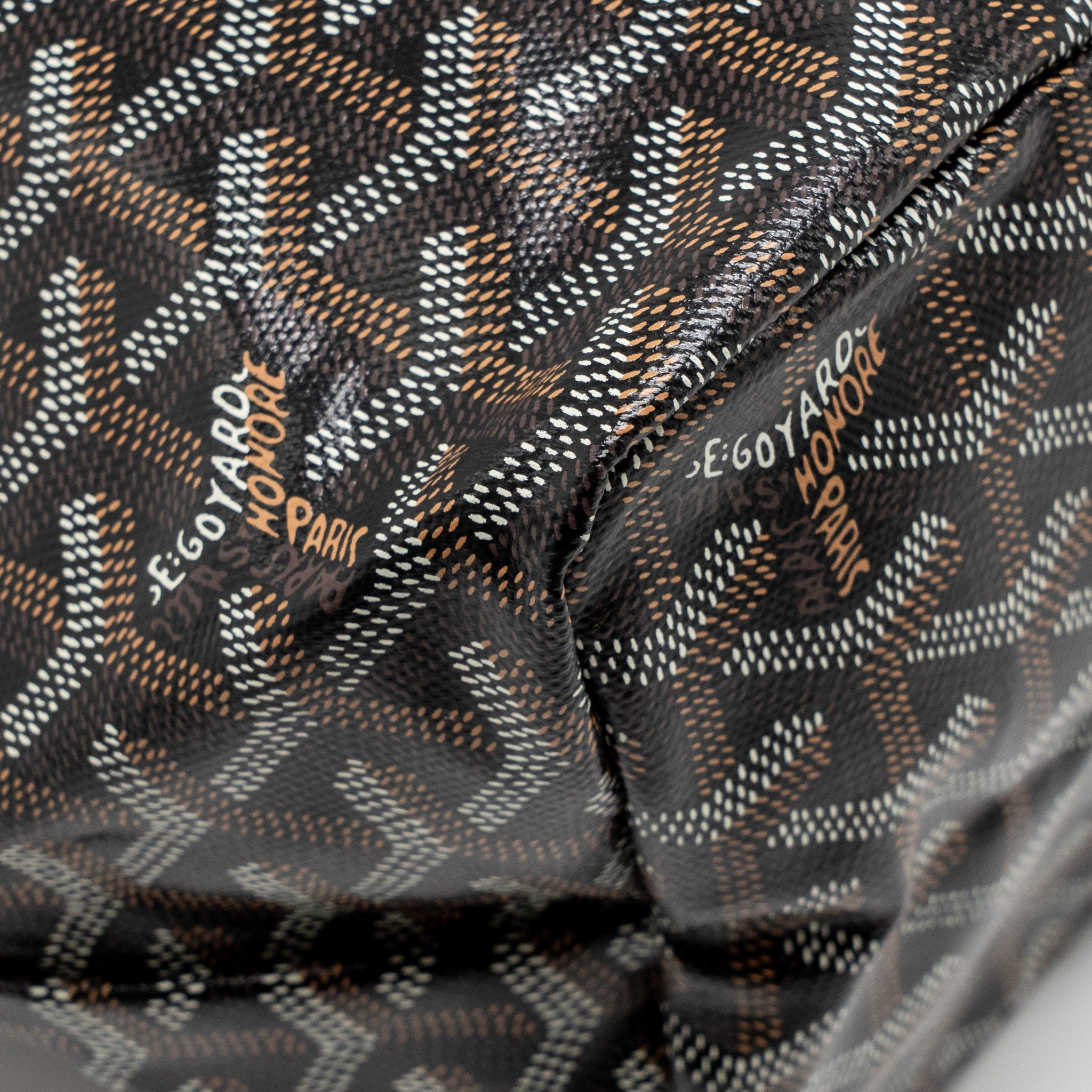 GOYARD SAINT LOUIS PM TOTE BAG GOYARDLINE CANVAS BLACK SHW