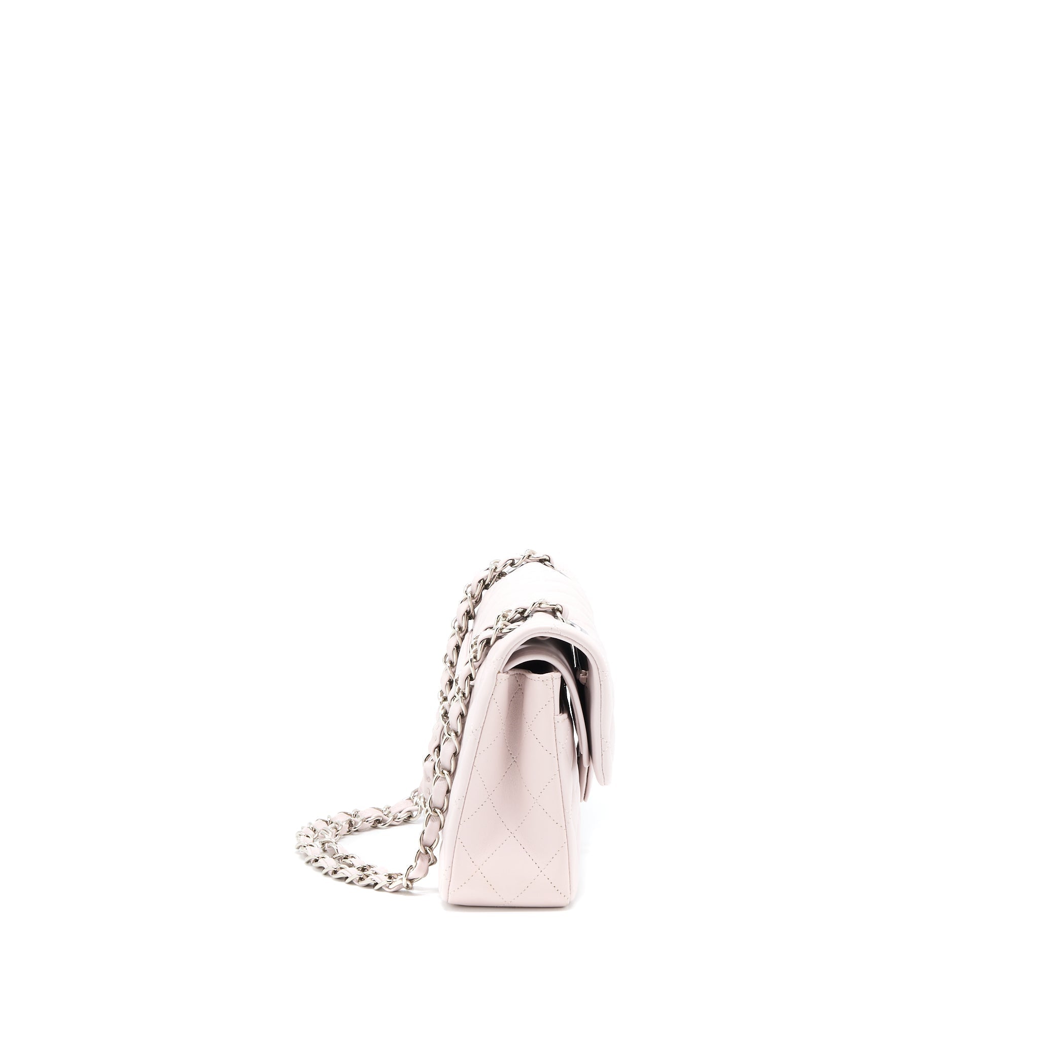CHANEL SMALL CLASSIC DOUBLE FLAP LAMBSKIN LIGHT PURPLE SHW (MICROCHIP)