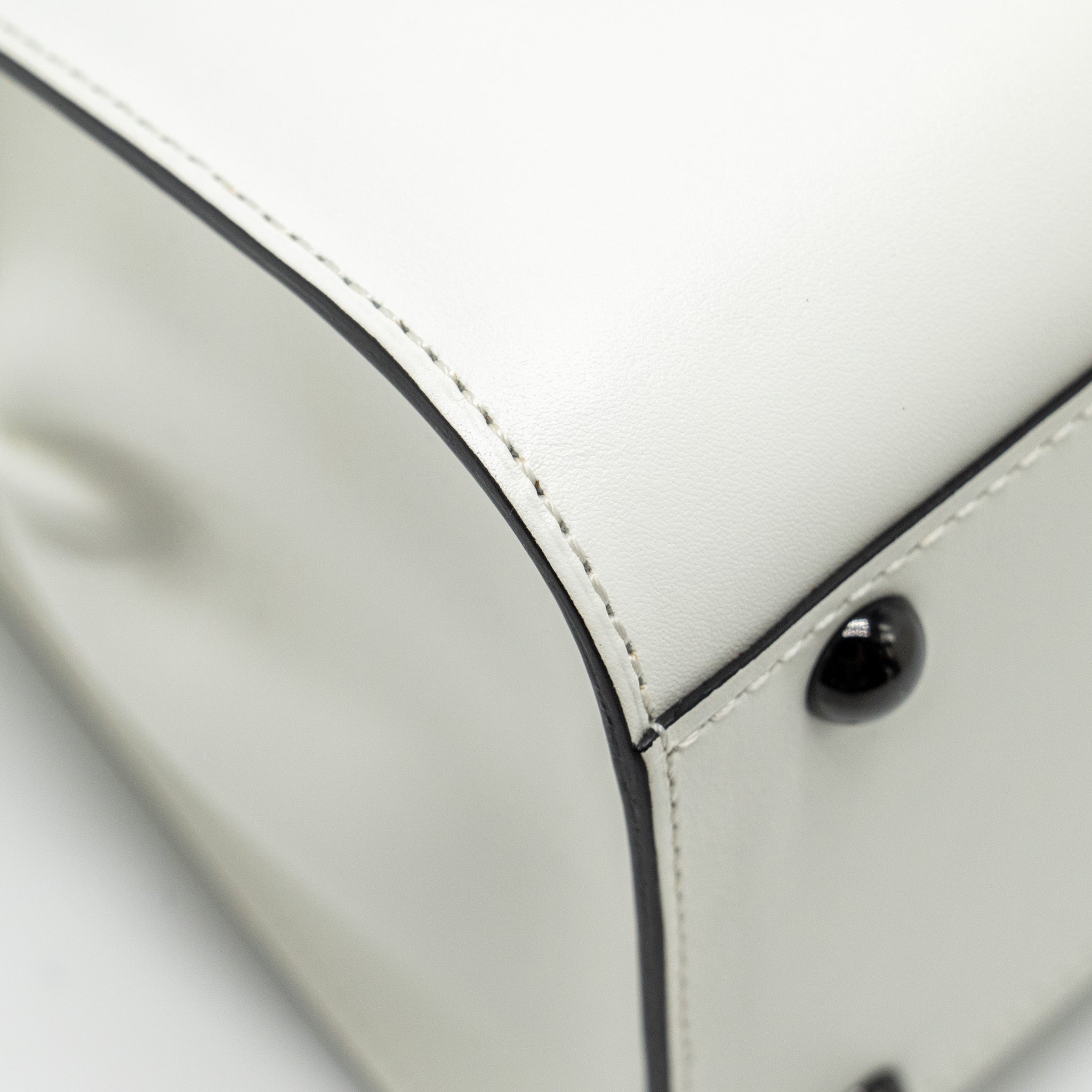 DELVAUX MINI BRILLIANT BAG CALFSKIN/GALUCHAT WHITE/BLACK WITH BLACK HARDWARE