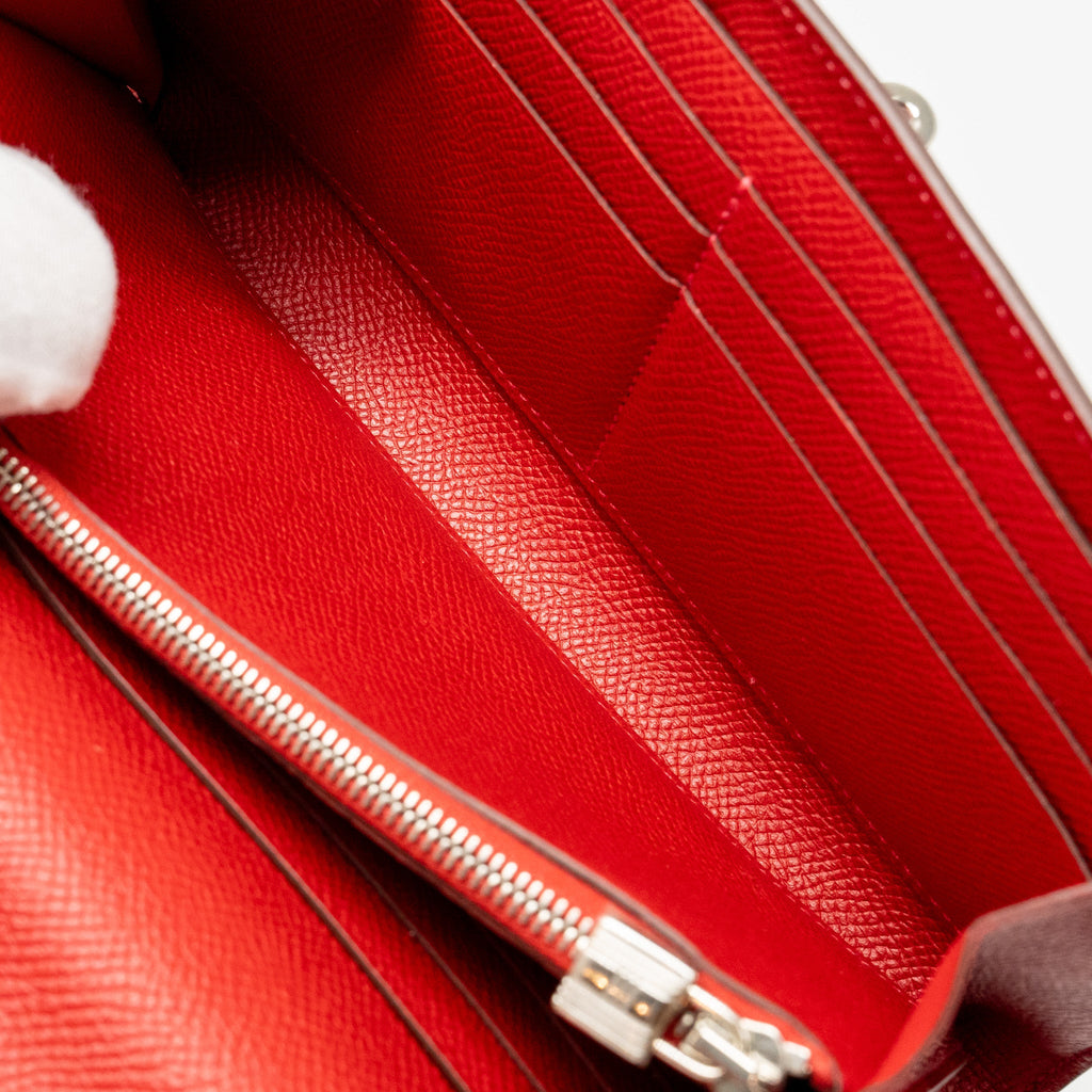 HERMES KELLY LONG WALLET EPSOM RED SHW