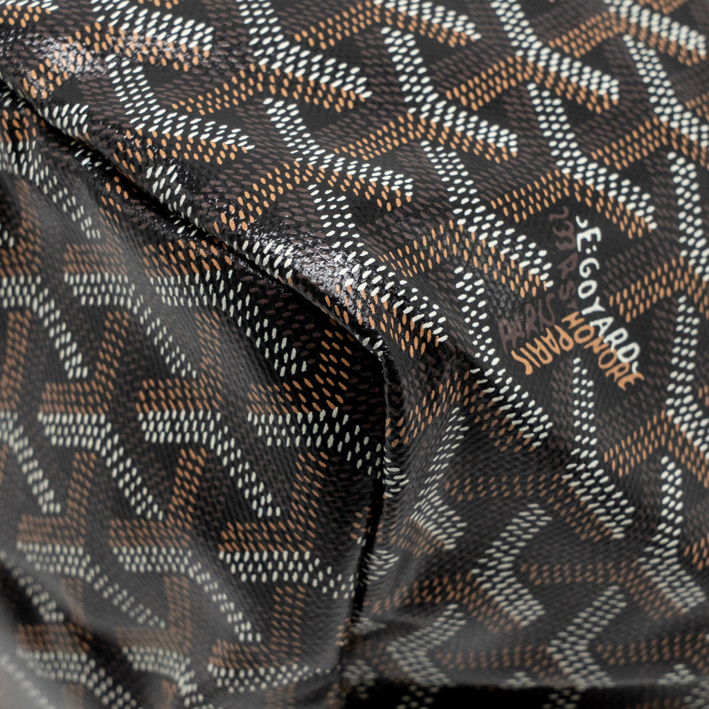 GOYARD SAINT LOUIS PM TOTE BAG GOYARDLINE CANVAS BLACK SHW