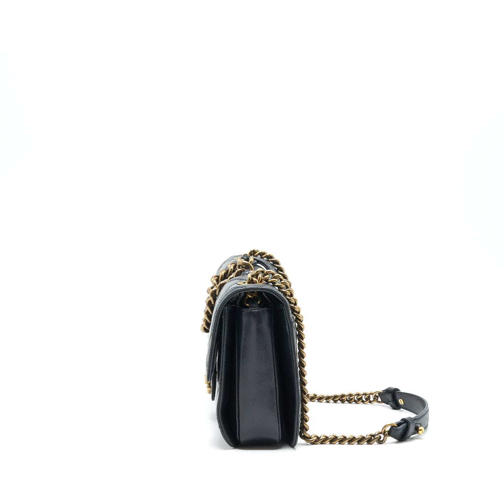 CHANEL PERFECT EDGE FLAP BAG WITH CALFSKIN RUTHENIUM GHW