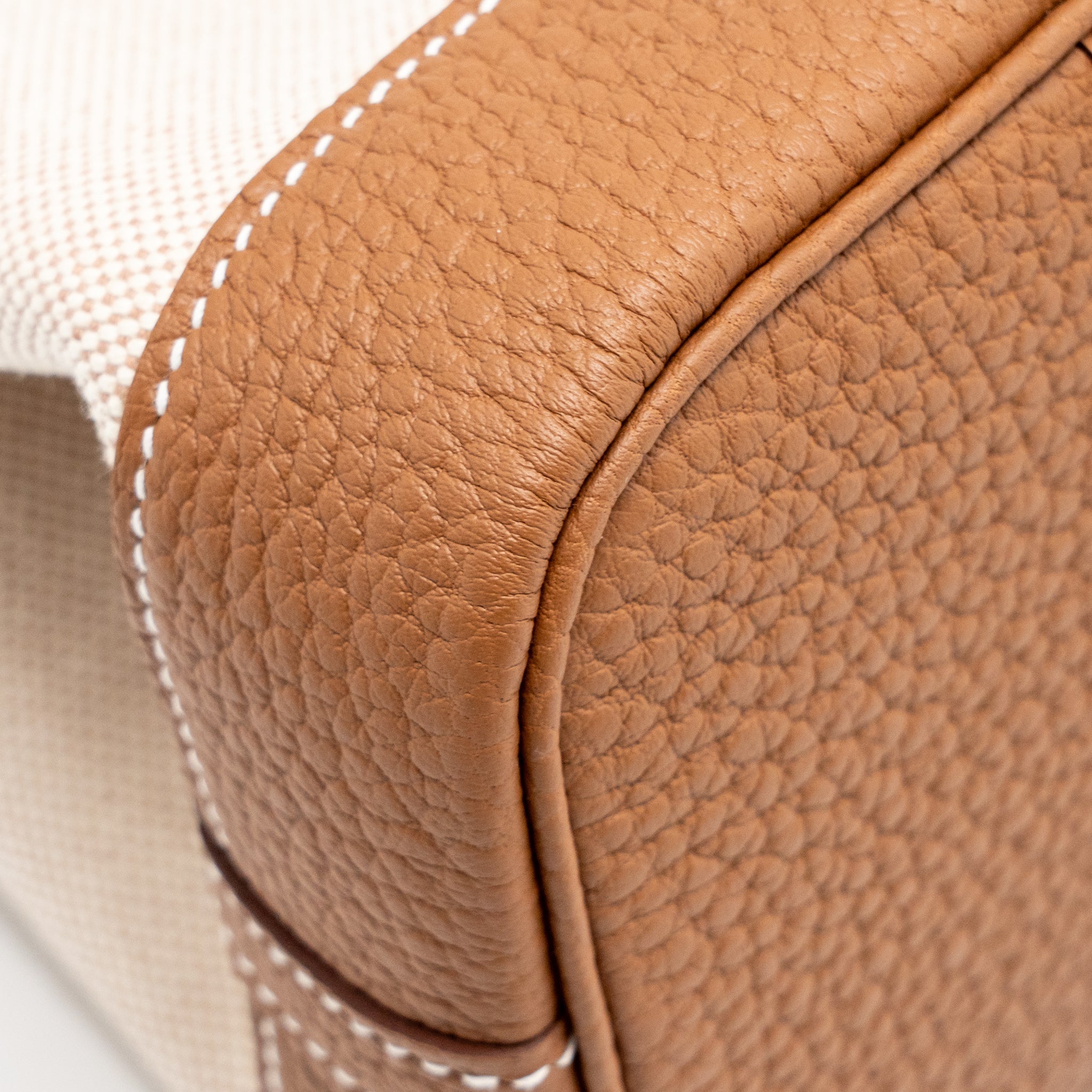 HERMES NEO GARDEN PARTY 23 CANVAS/NEGONDA ECRU-BEIGE/GOLD SHW